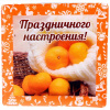 Магнит виниловый с заливкой "Праздничного настроения!", Теплые мандарины Вкус праздника